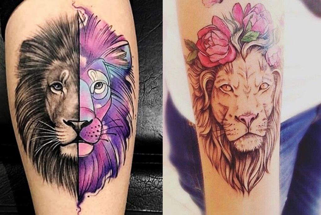 Hình xăm sư tử  Tattoos Watercolor tattoo Tatting