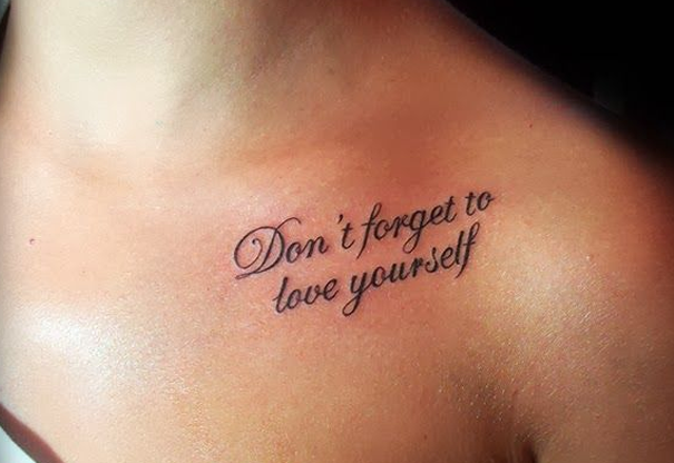 Hình xăm chữ Don’t forget to love yourself