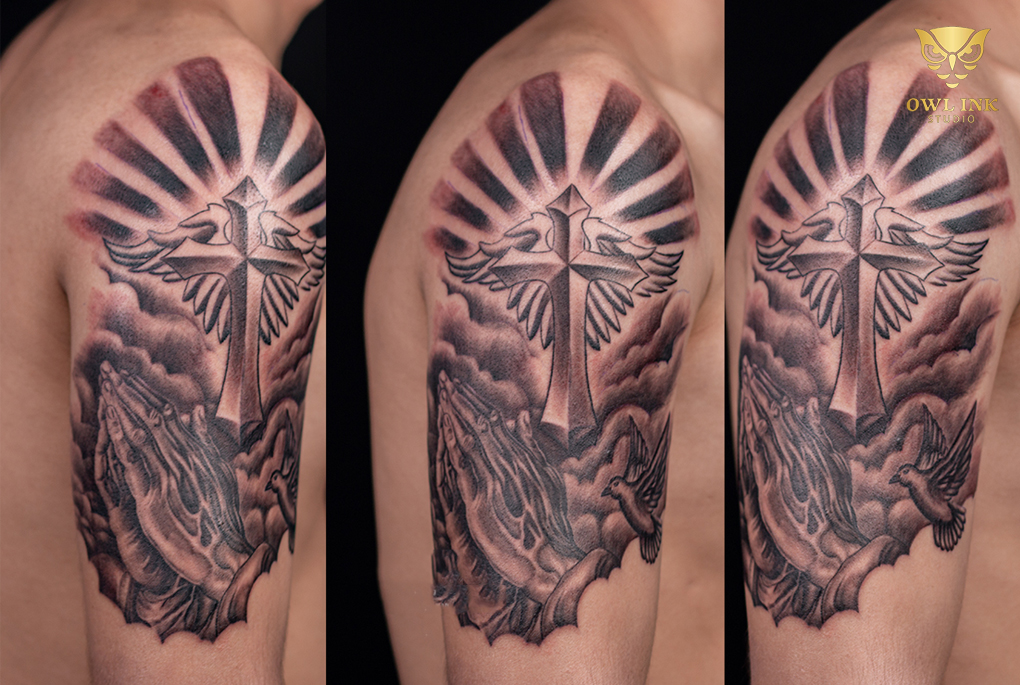 Hình xăm dán tatoo bắp tay  miếng dán hình xăm đẹp dành cho nam  Lazadavn
