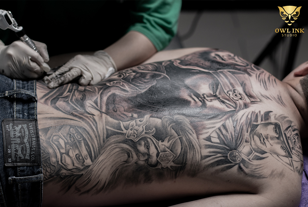 Hình xăm kín tay chiến binh 0821  MrTATTOO